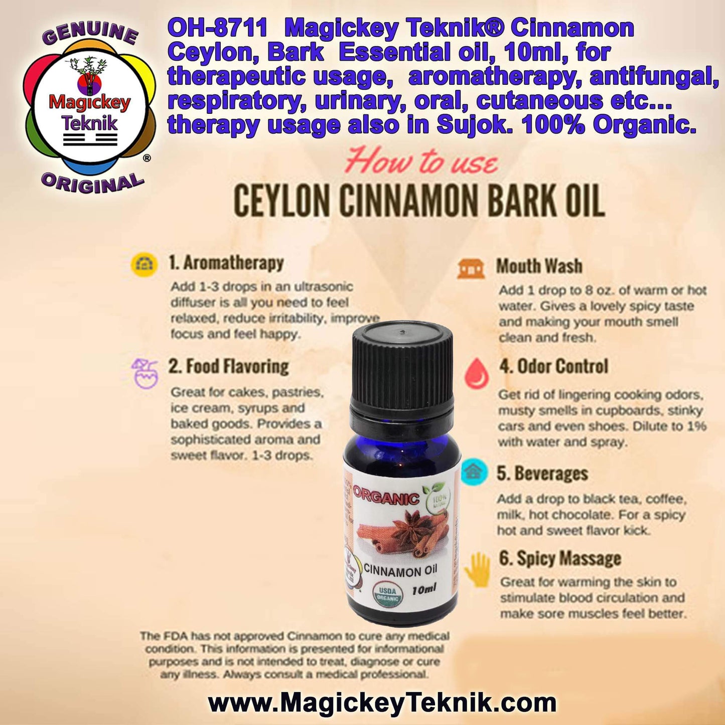 OH-8711 – Huile essentielle d’écorce de cannelle de Ceylan