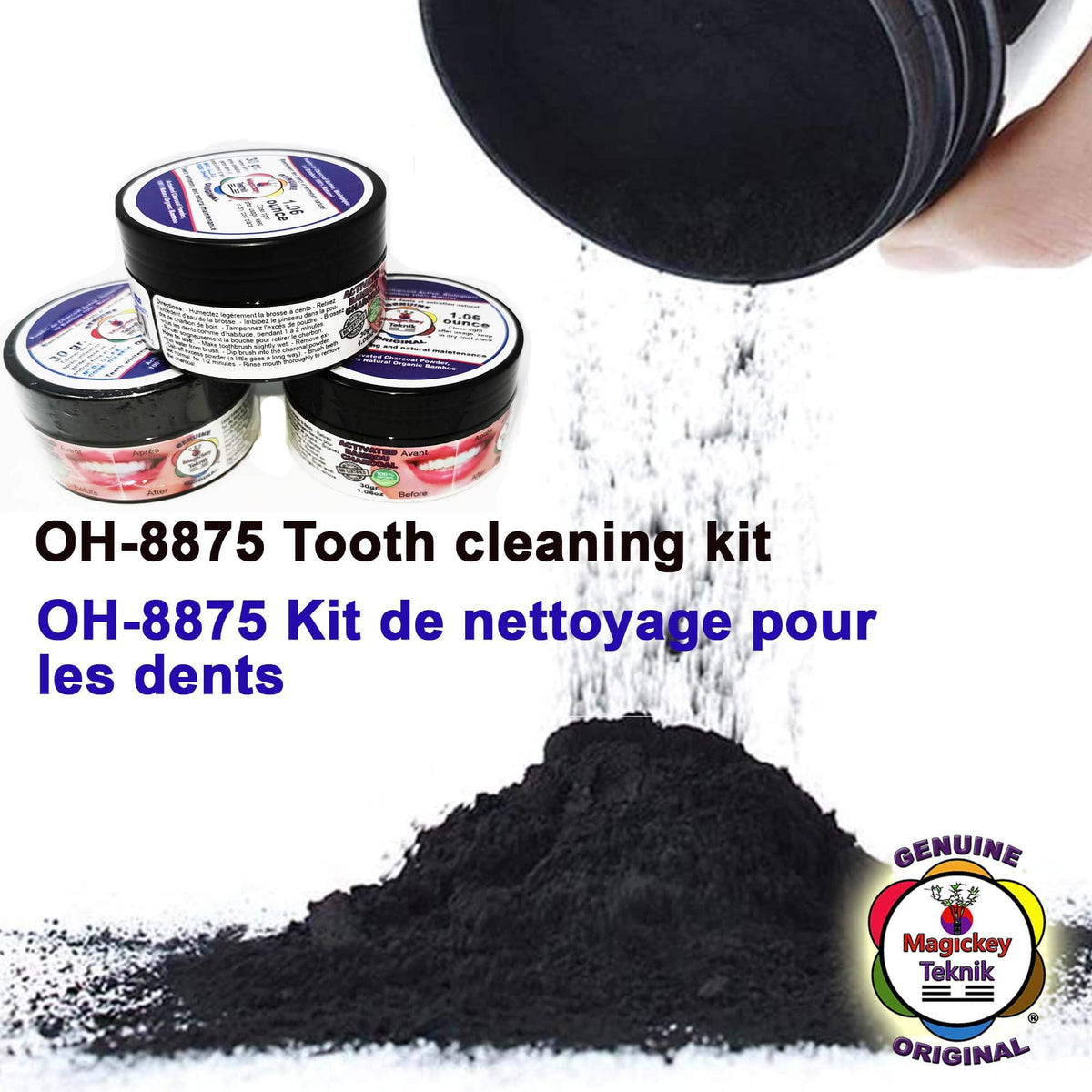 OH-8875 – Poudre dentaire au charbon activé Magickey Teknik®