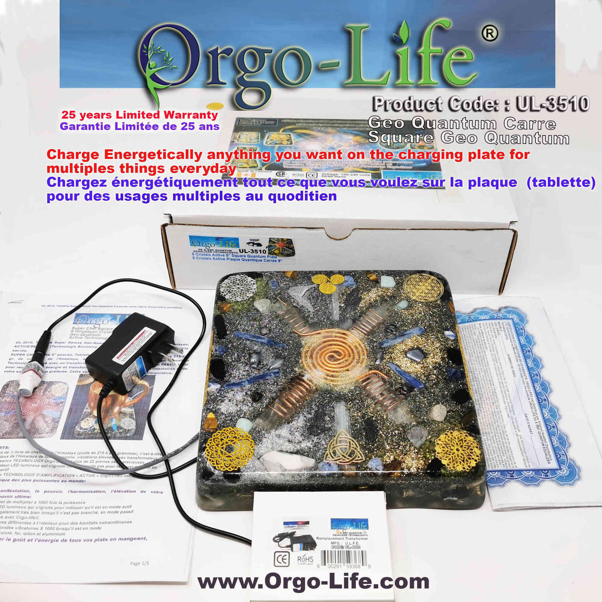 UL-3510 Orgo-Life® Himalayan Crystal Geo-Quantum Tablet