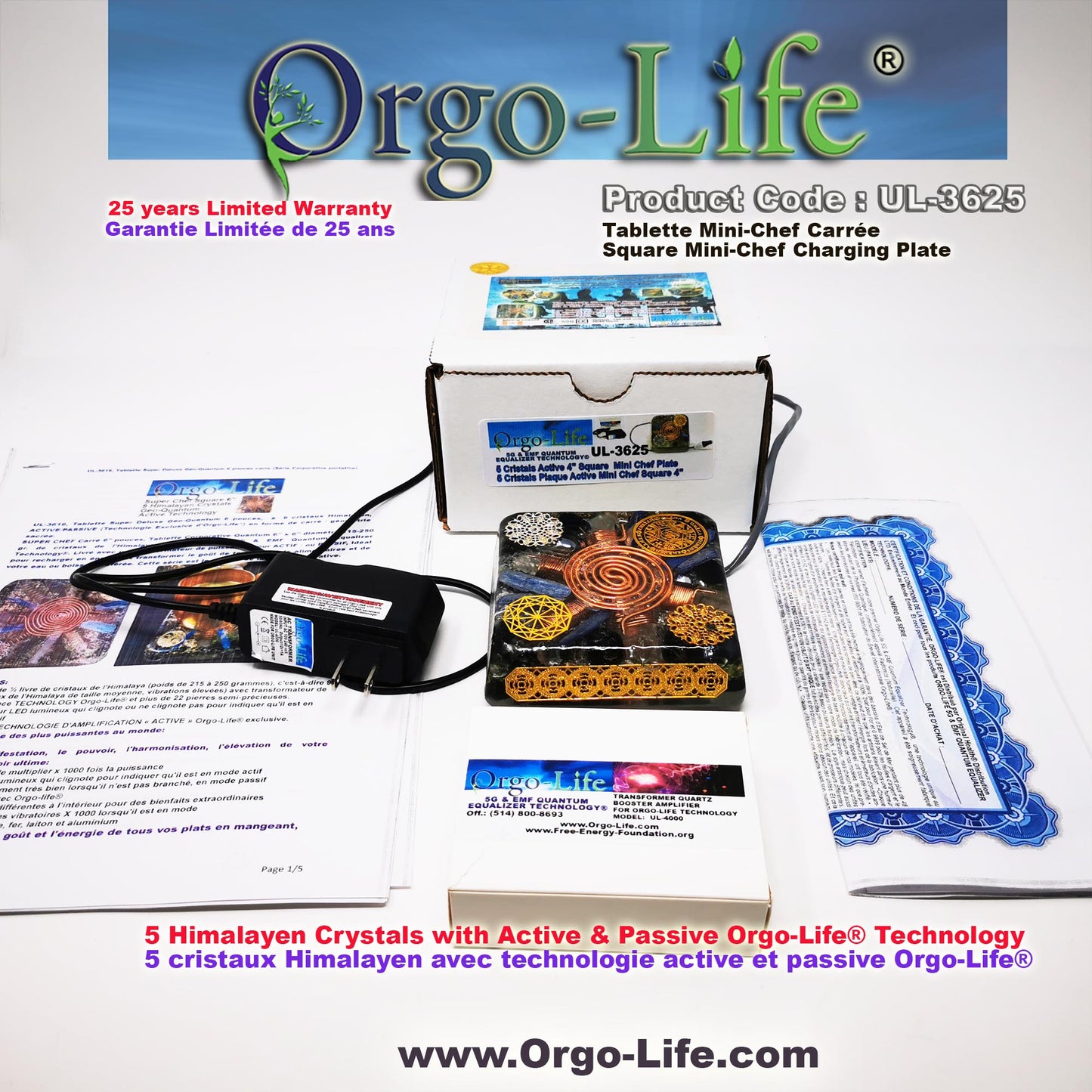 UL-3625 Orgo-Life®  – Himalayan Crystal Plate: Orgo-Life Technology, Portable Travel Size