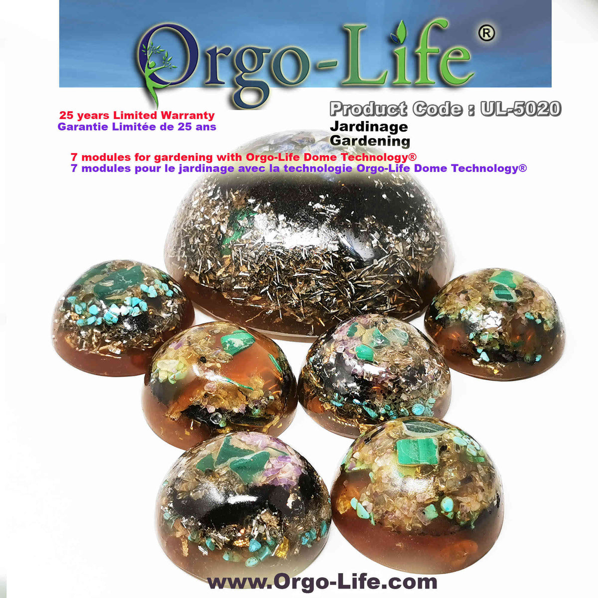 UL-5020 Orgo-Life® Soil Feeder Kit: Dome Push Technology for Gardening (7-Piece)