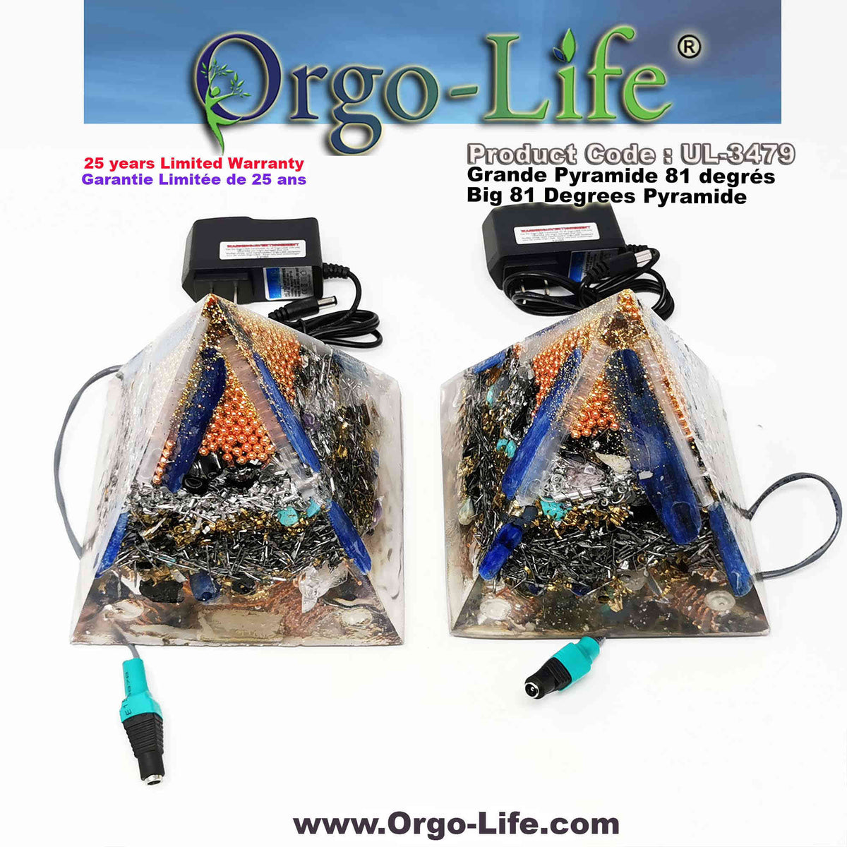 UL-3479 XXL Orgo-Life® Pyramid Himalayan Crystals – Active & Passive Technology