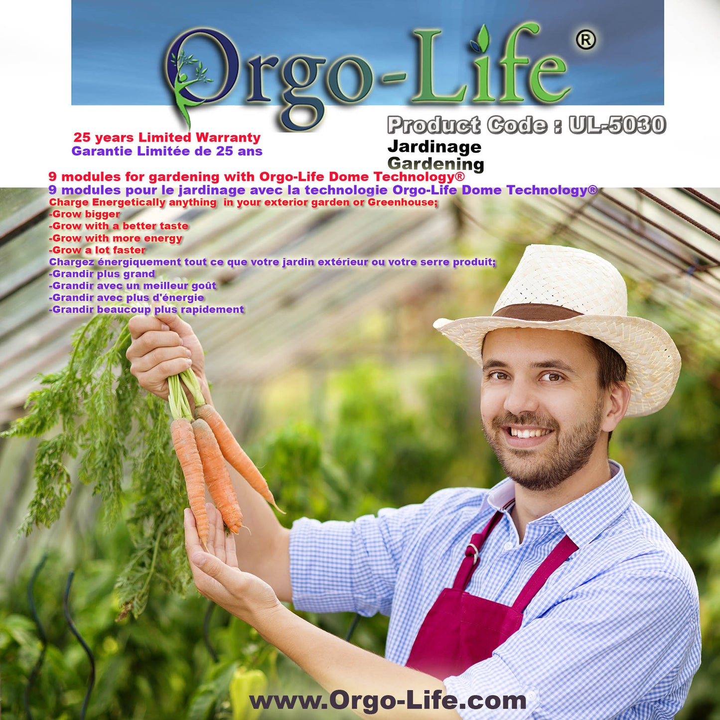 UL-5030  Kit de Jardinage Dome Technology Orgo-Life 9 Modules
