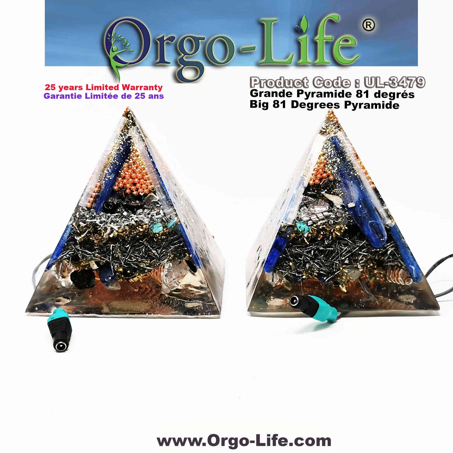 UL-3479 XXL Orgo-Life® Pyramid Himalayan Crystals – Active & Passive Technology