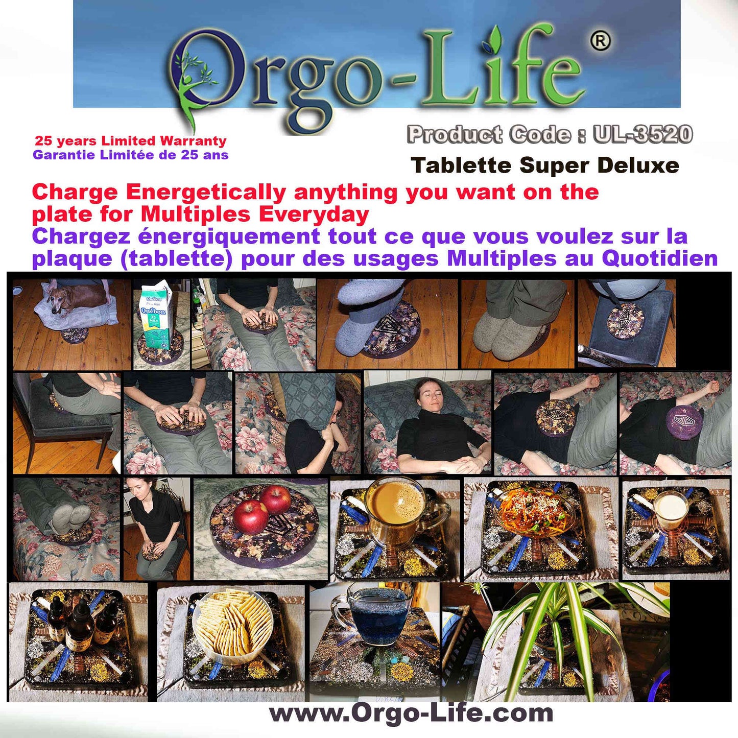 UL-3520 Orgo-Life® Quantum Technology Himalayan Crystal Energy Plate
