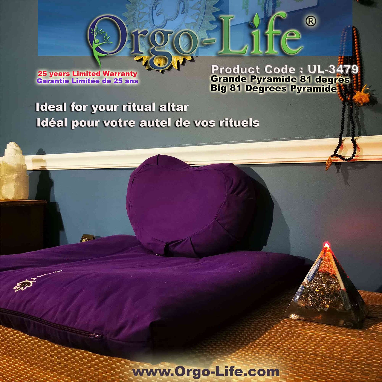 UL-3479 XXL Orgo-Life® Pyramid Himalayan Crystals – Active & Passive Technology