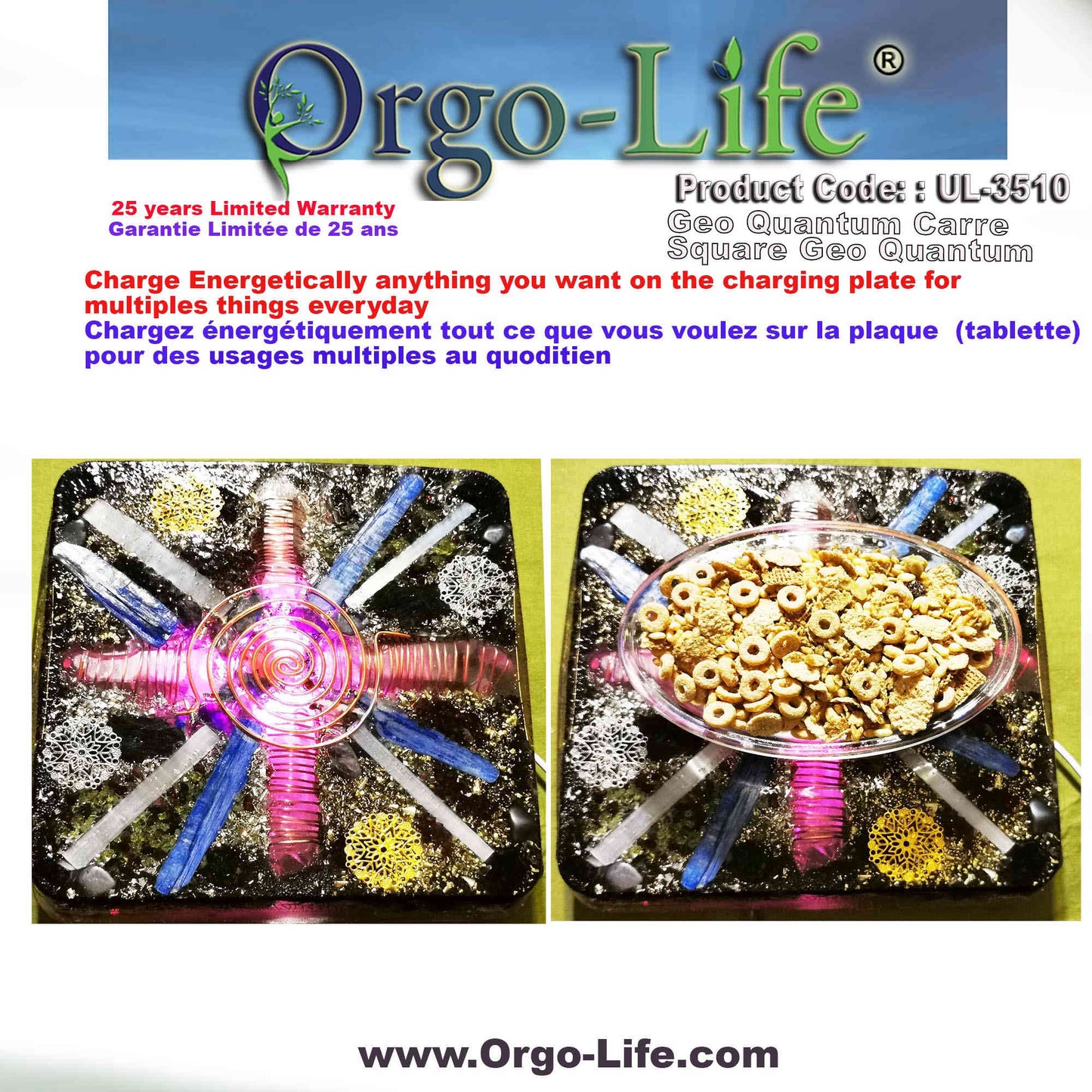 UL-3510 Orgo-Life® Himalayan Crystal Geo-Quantum Tablet