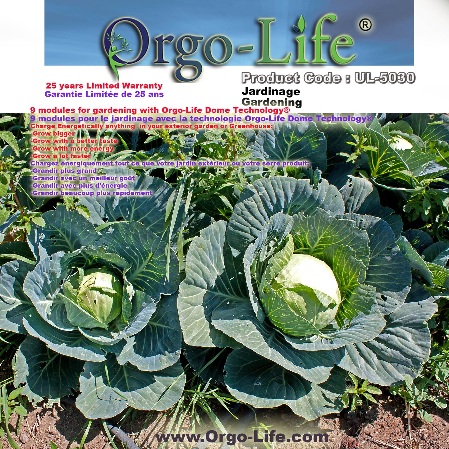 UL-5030  Kit de Jardinage Dome Technology Orgo-Life 9 Modules
