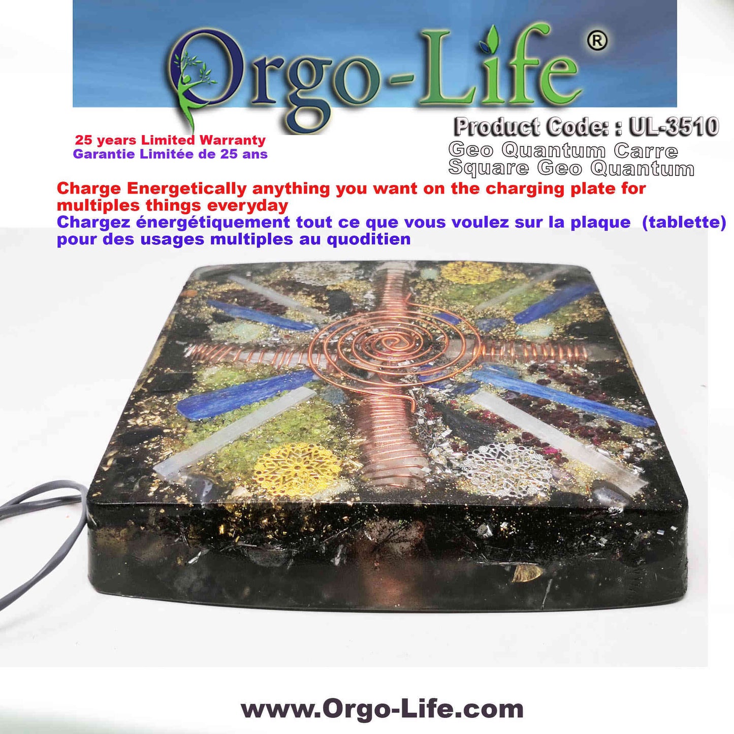 UL-3510 Orgo-Life® Himalayan Crystal Geo-Quantum Tablet