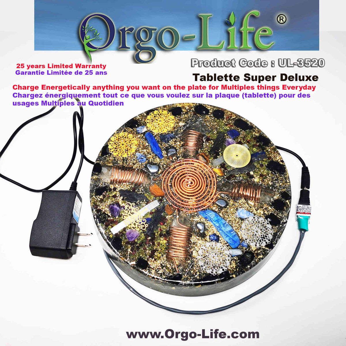 UL-3520 Orgo-Life® Quantum Technology Himalayan Crystal Energy Plate