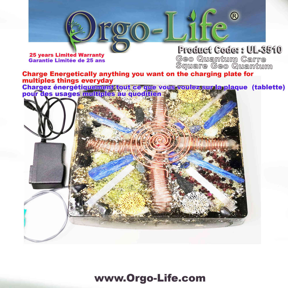 UL-3510 Orgo-Life® Himalayan Crystal Geo-Quantum Tablet