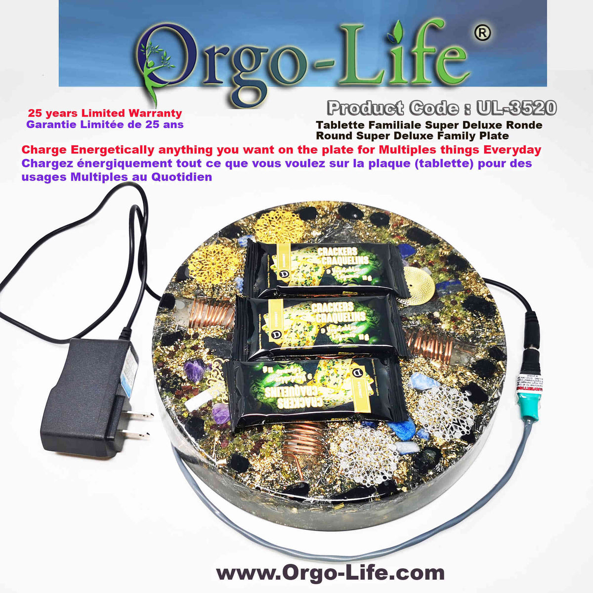 UL-3520 Orgo-Life® Quantum Technology Himalayan Crystal Energy Plate