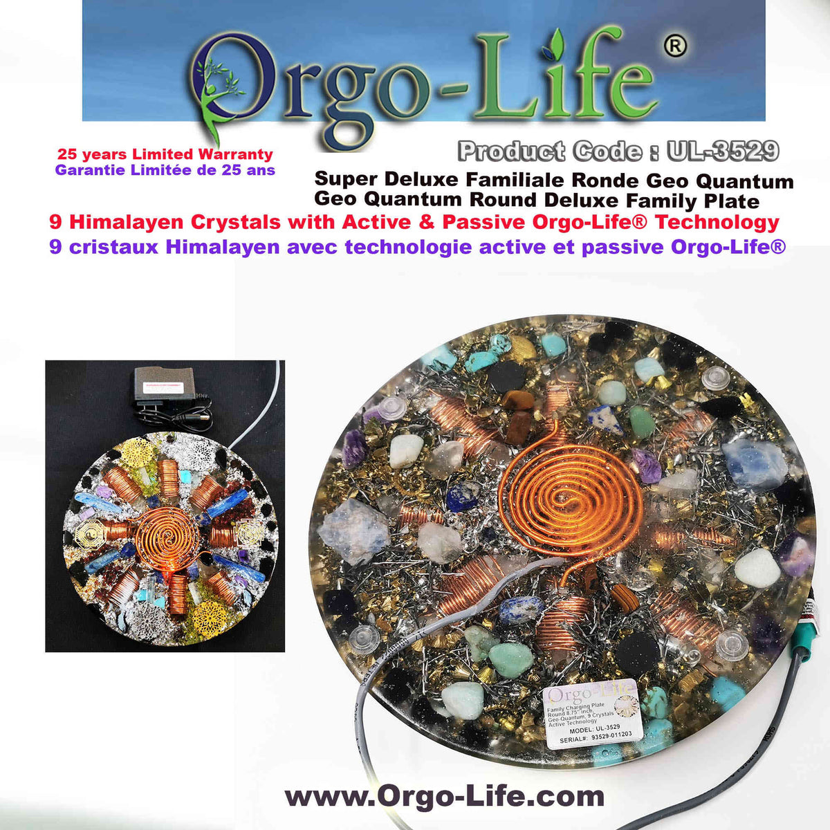 UL-3529 Orgo-Life Himalayan Crystal Family Tablet: 5G & EMF Quantum Equalizer