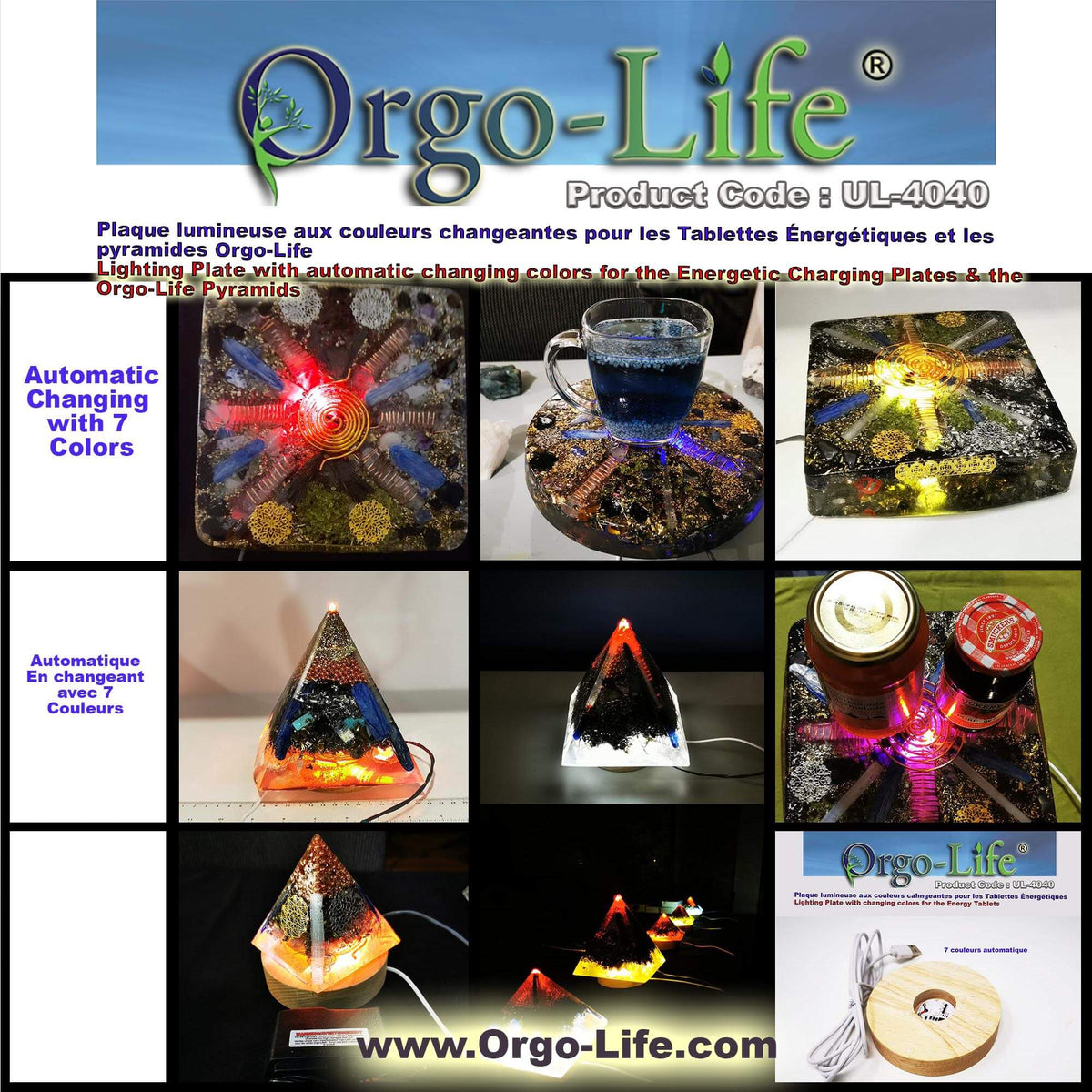 UL-4040 Orgo-life® Light plate (LED, auto multicolour, changing)