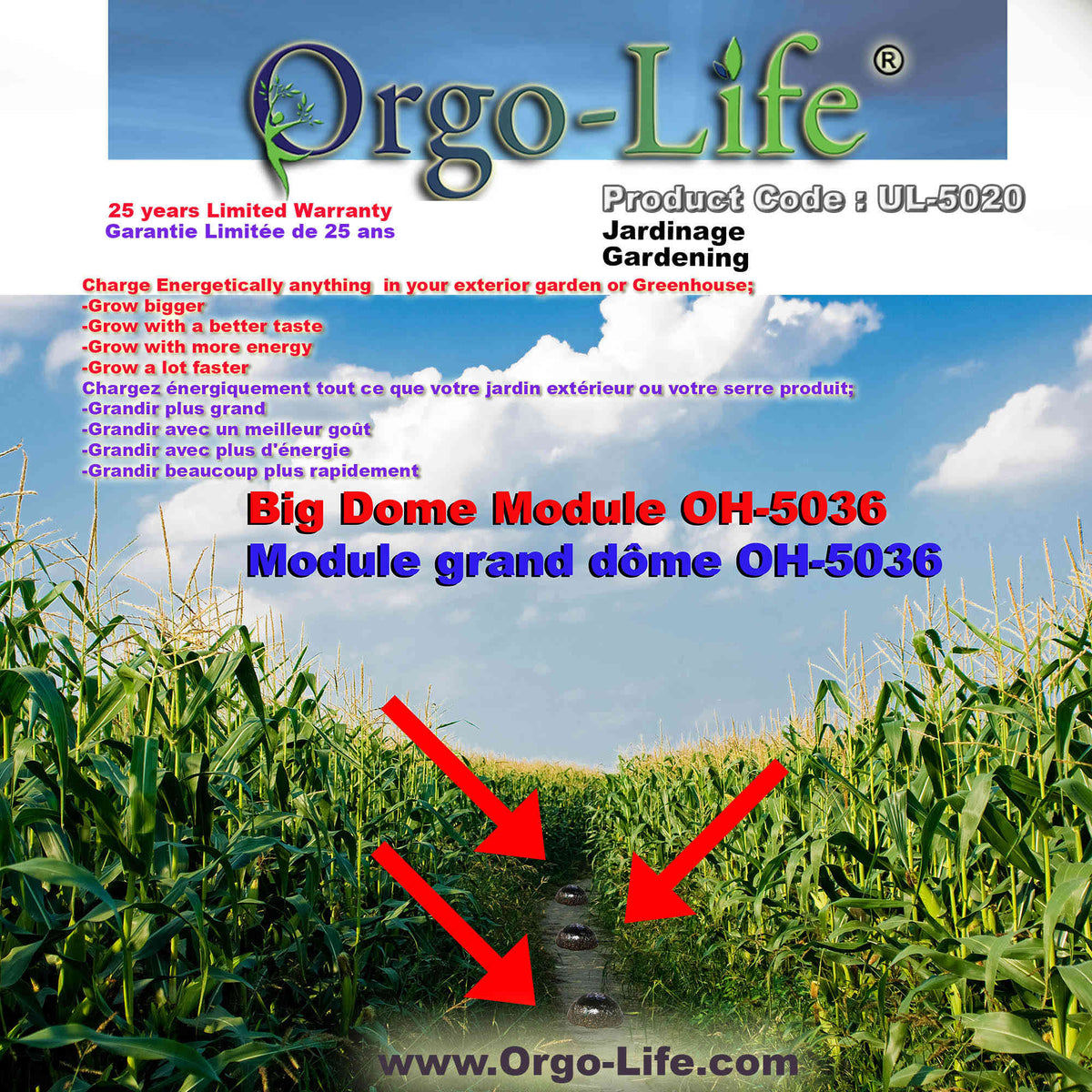 UL-5020 Orgo-Life® Soil Feeder Kit: Dome Push Technology for Gardening (7-Piece)