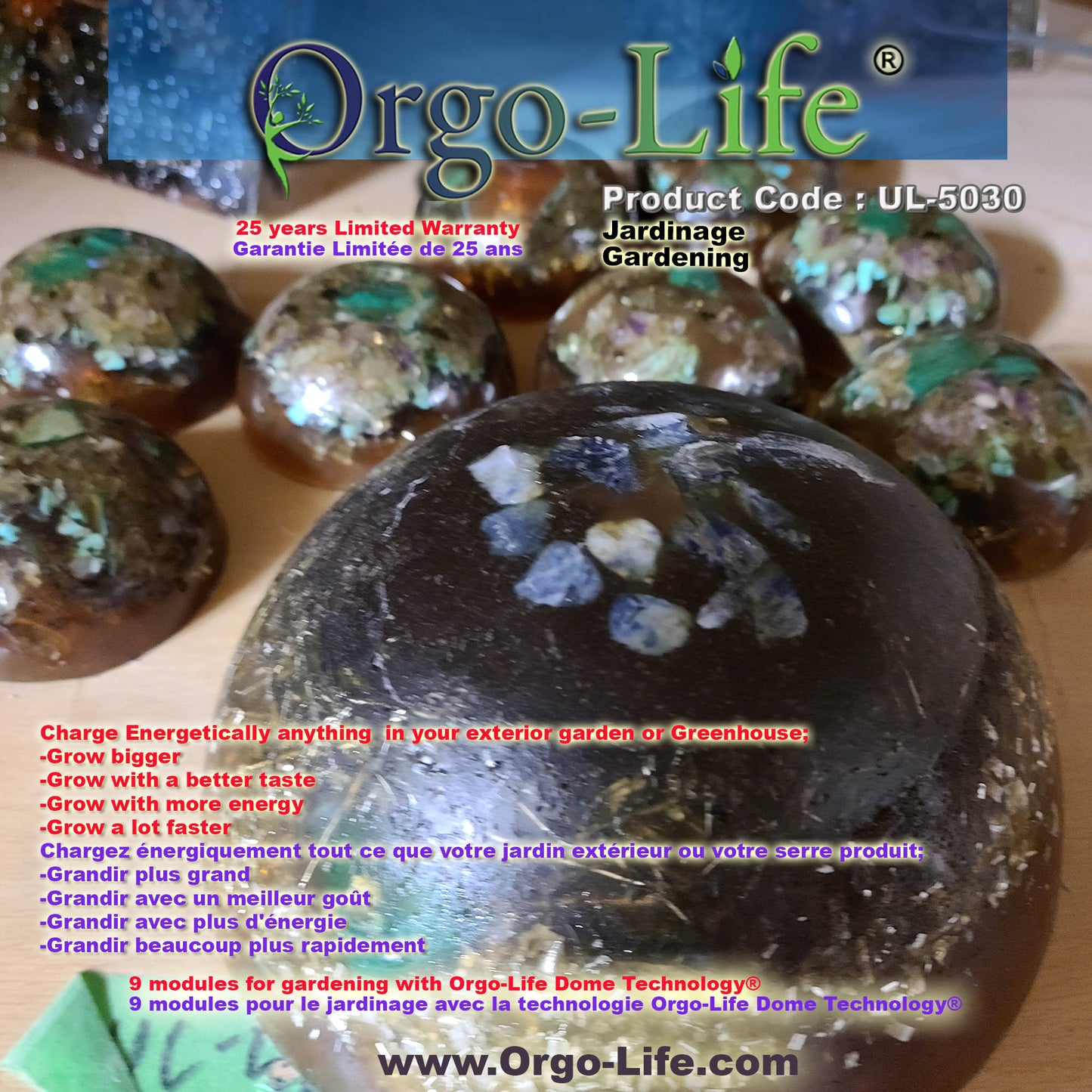 UL-5030  Kit de Jardinage Dome Technology Orgo-Life 9 Modules