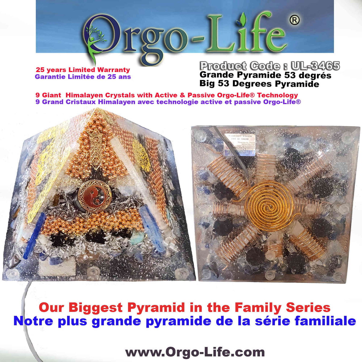 UL-3465 Large Himalayan Crystal Pyramid