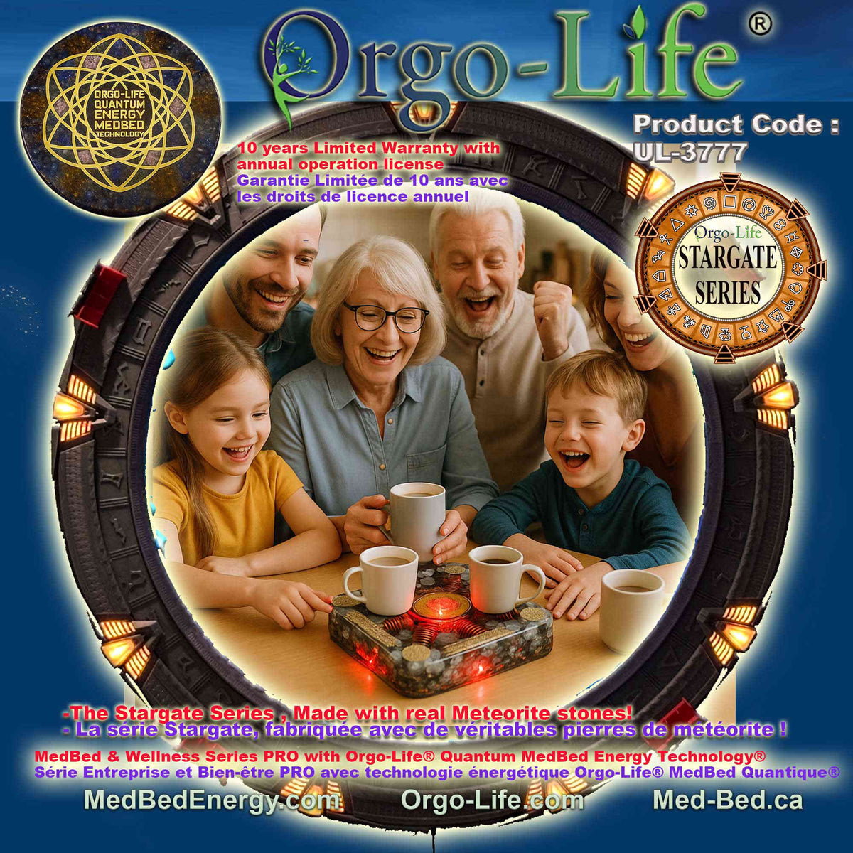 UL-3777 StarGate Orgo-Life® Square Energy Charging Plate with PEMF – Corporate Pro Series