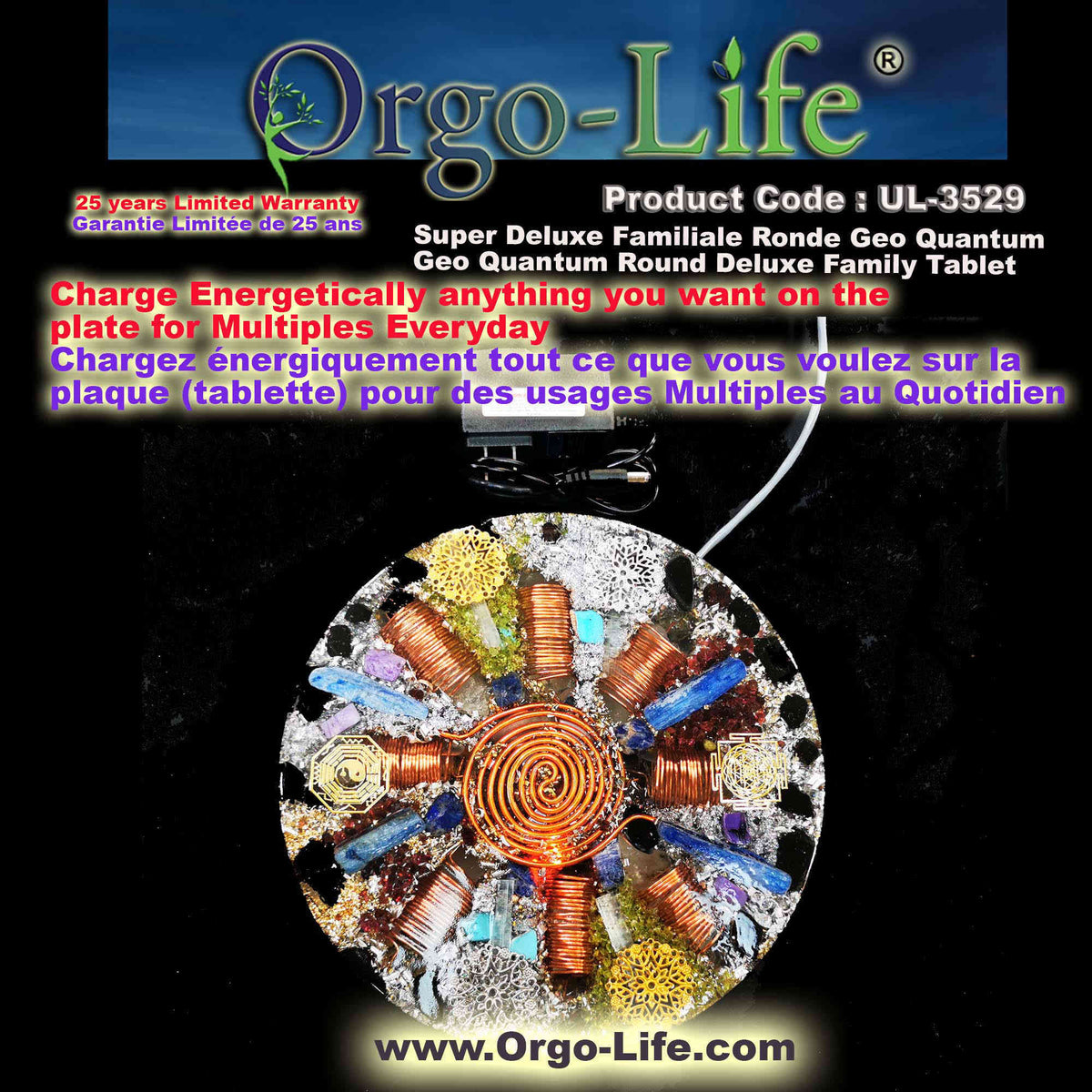 UL-3529 Orgo-Life Himalayan Crystal Family Tablet: 5G & EMF Quantum Equalizer