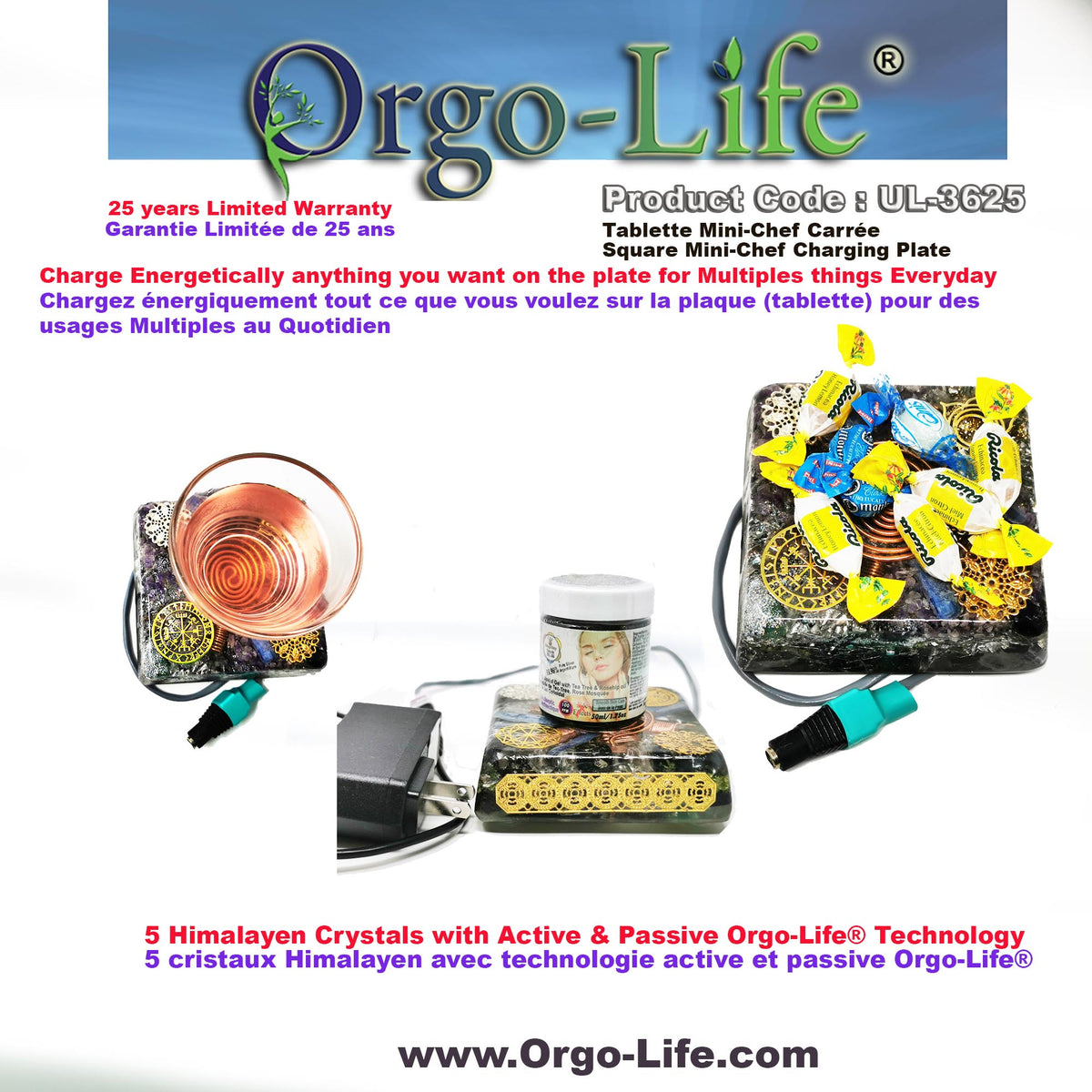 UL-3625 Orgo-Life®  – Himalayan Crystal Plate: Orgo-Life Technology, Portable Travel Size