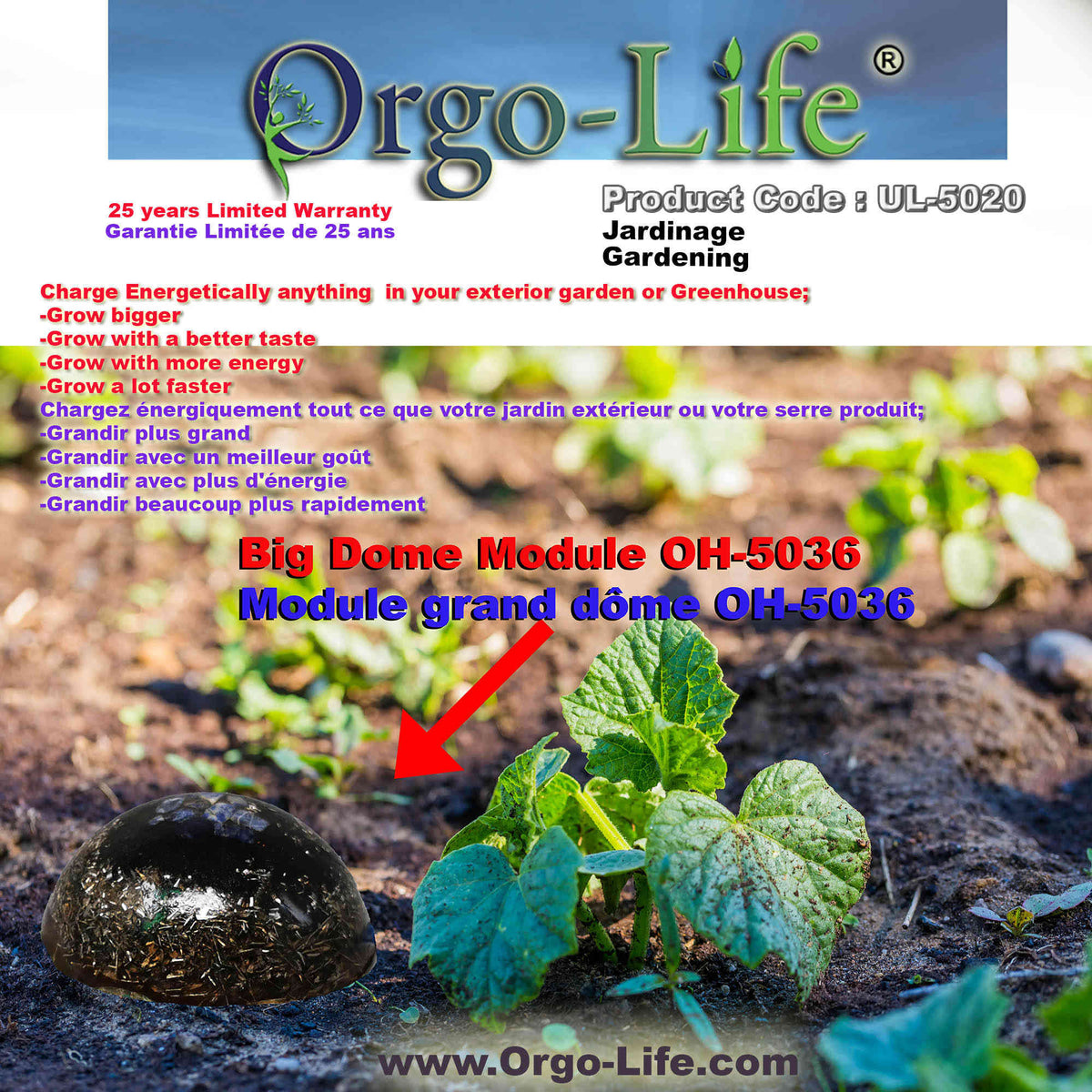 UL-5020 Orgo-Life® Soil Feeder Kit: Dome Push Technology for Gardening (7-Piece)