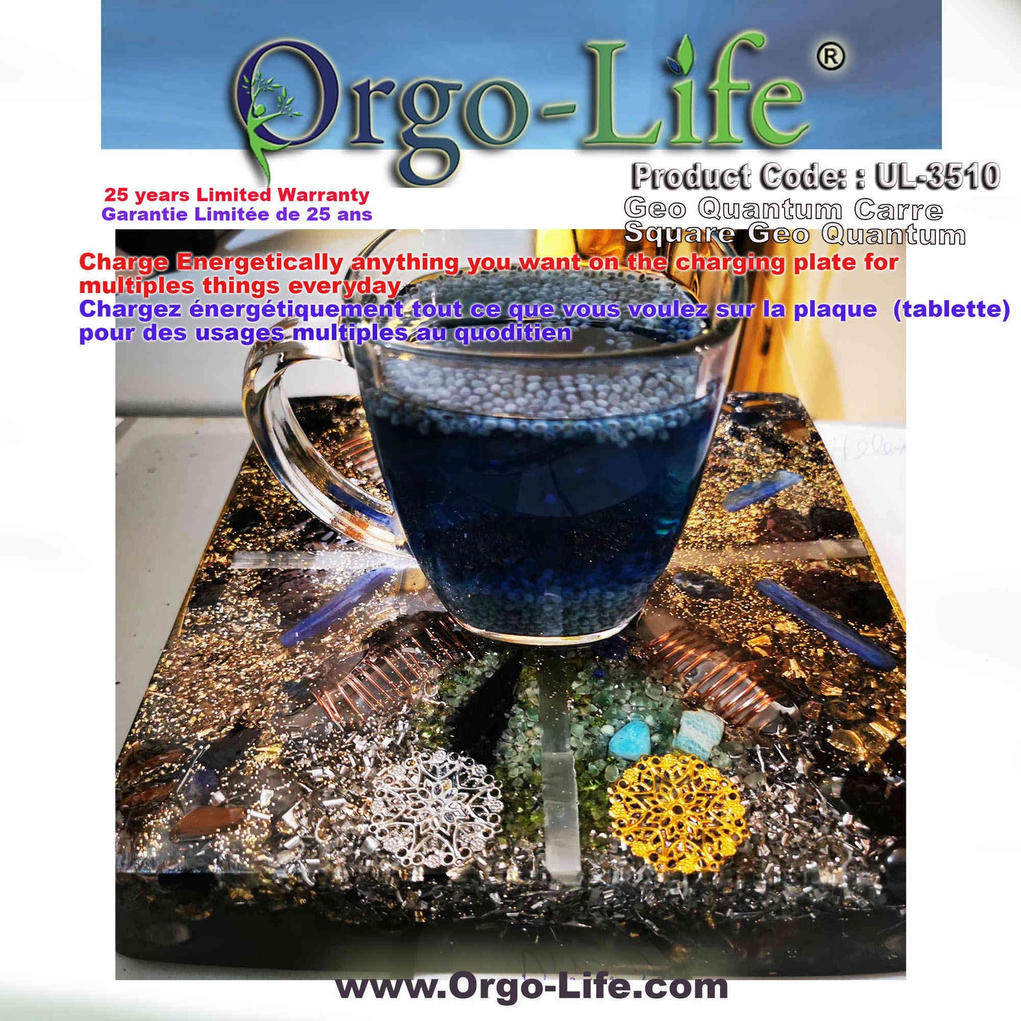 UL-3510 Orgo-Life® Himalayan Crystal Geo-Quantum Tablet