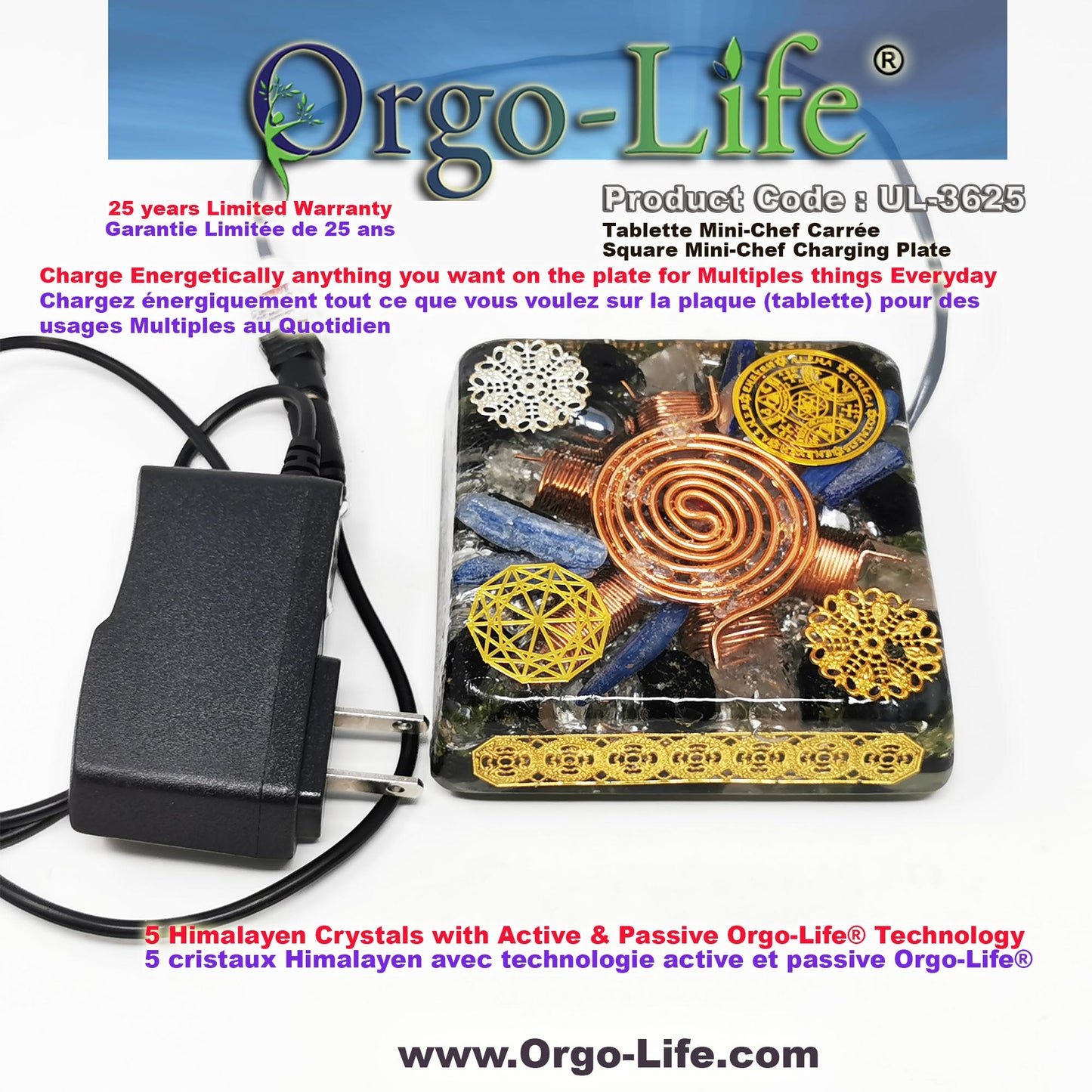 UL-3625 Orgo-Life®  – Himalayan Crystal Plate: Orgo-Life Technology, Portable Travel Size