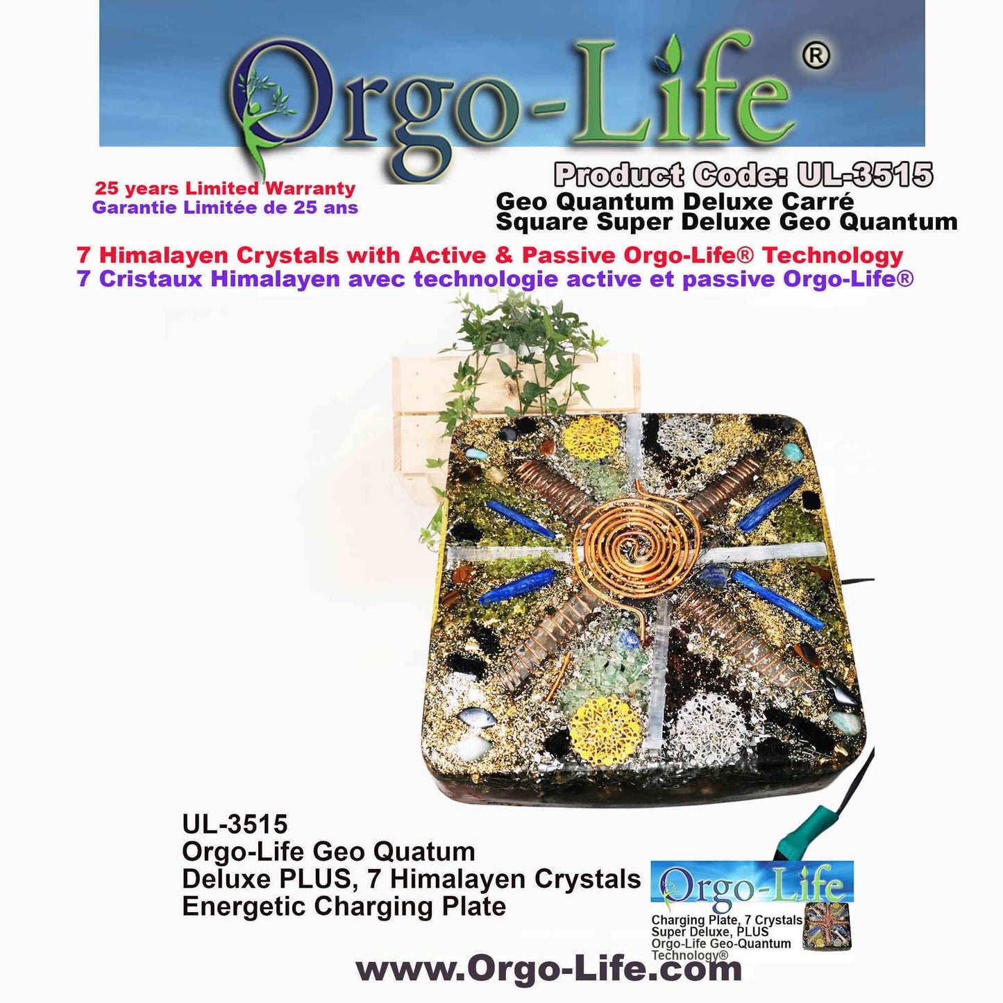 UL-3515 Himalayan Crystal Geo-Quantum Orgo-Life® Table