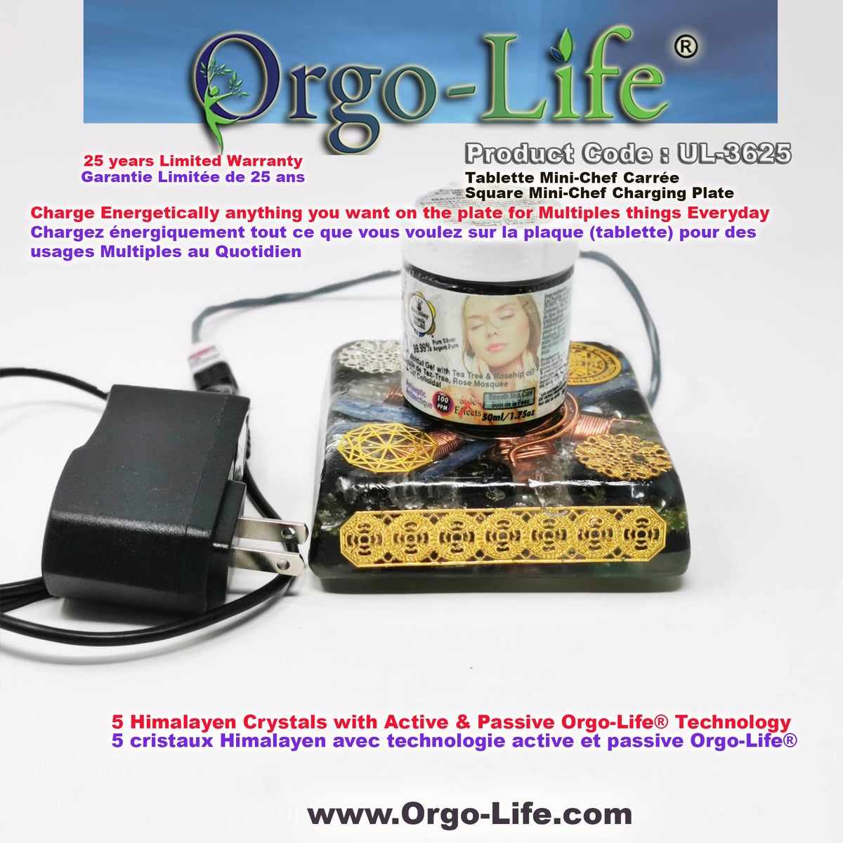 UL-3625 Orgo-Life®  – Himalayan Crystal Plate: Orgo-Life Technology, Portable Travel Size