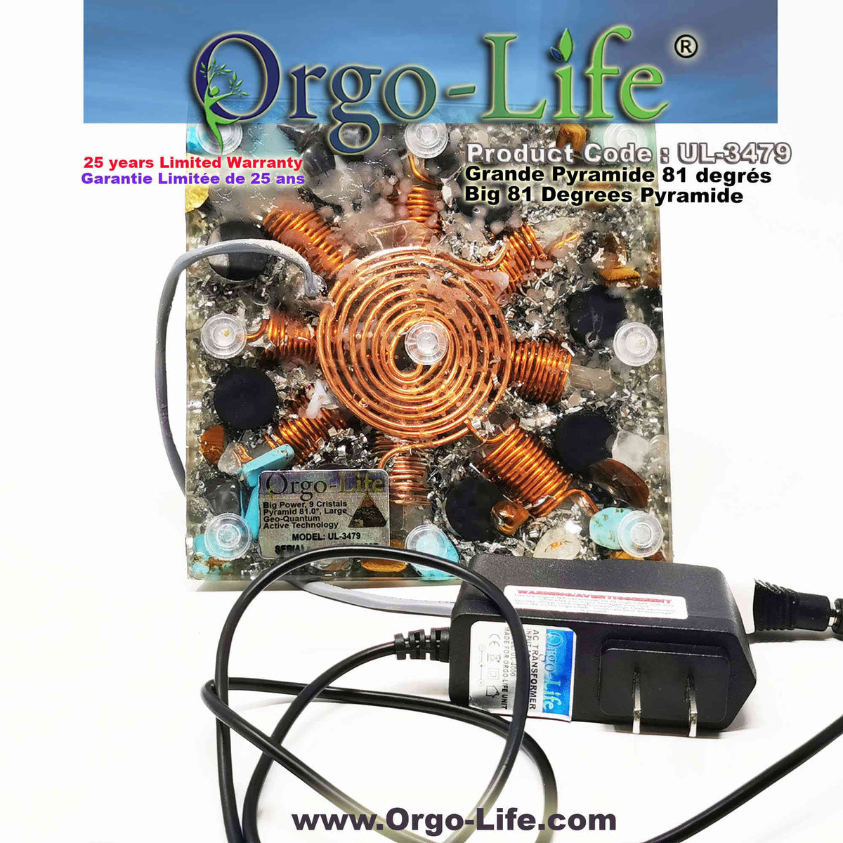 UL-3479 XXL Orgo-Life® Pyramid Himalayan Crystals – Active & Passive Technology