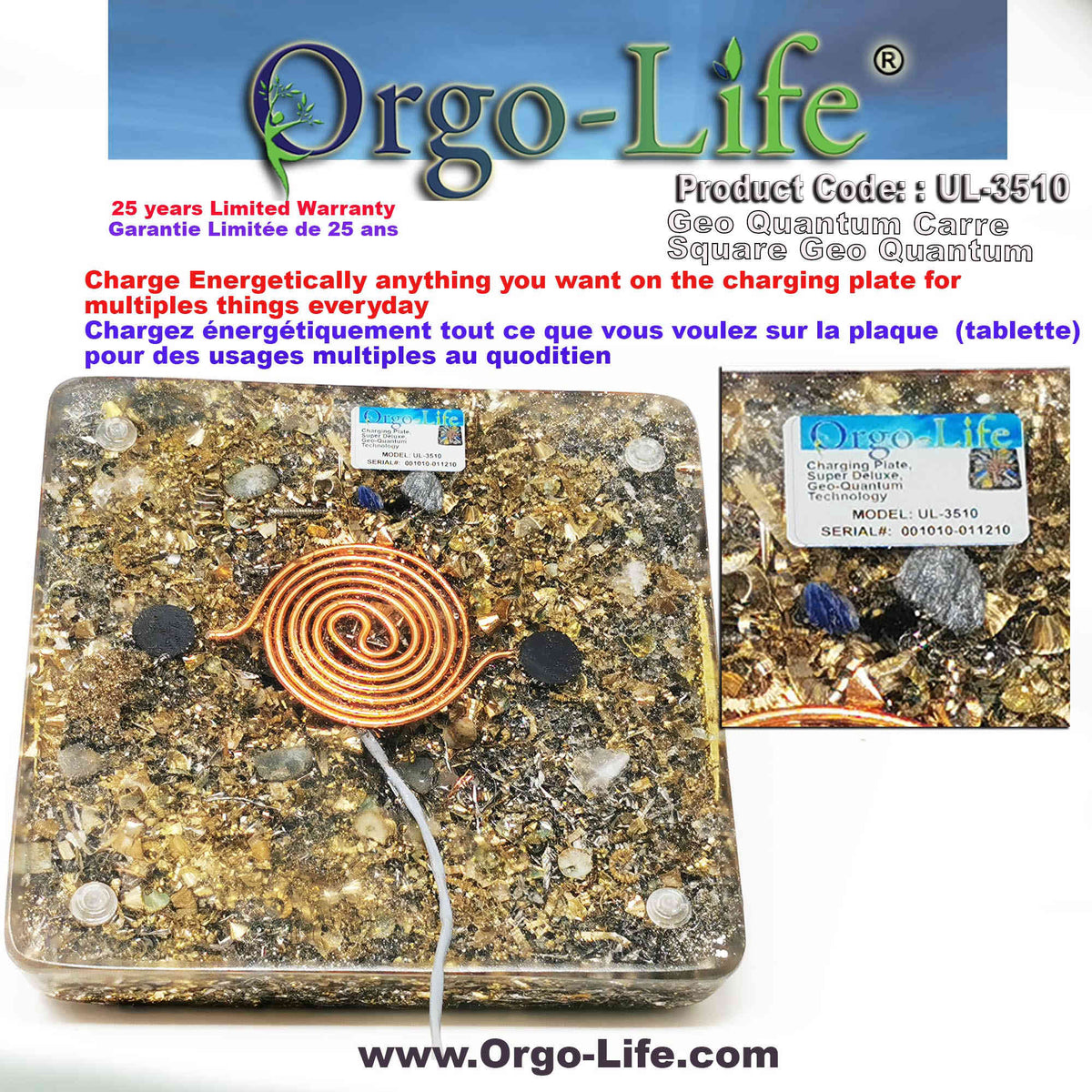 UL-3510 Orgo-Life® Himalayan Crystal Geo-Quantum Tablet