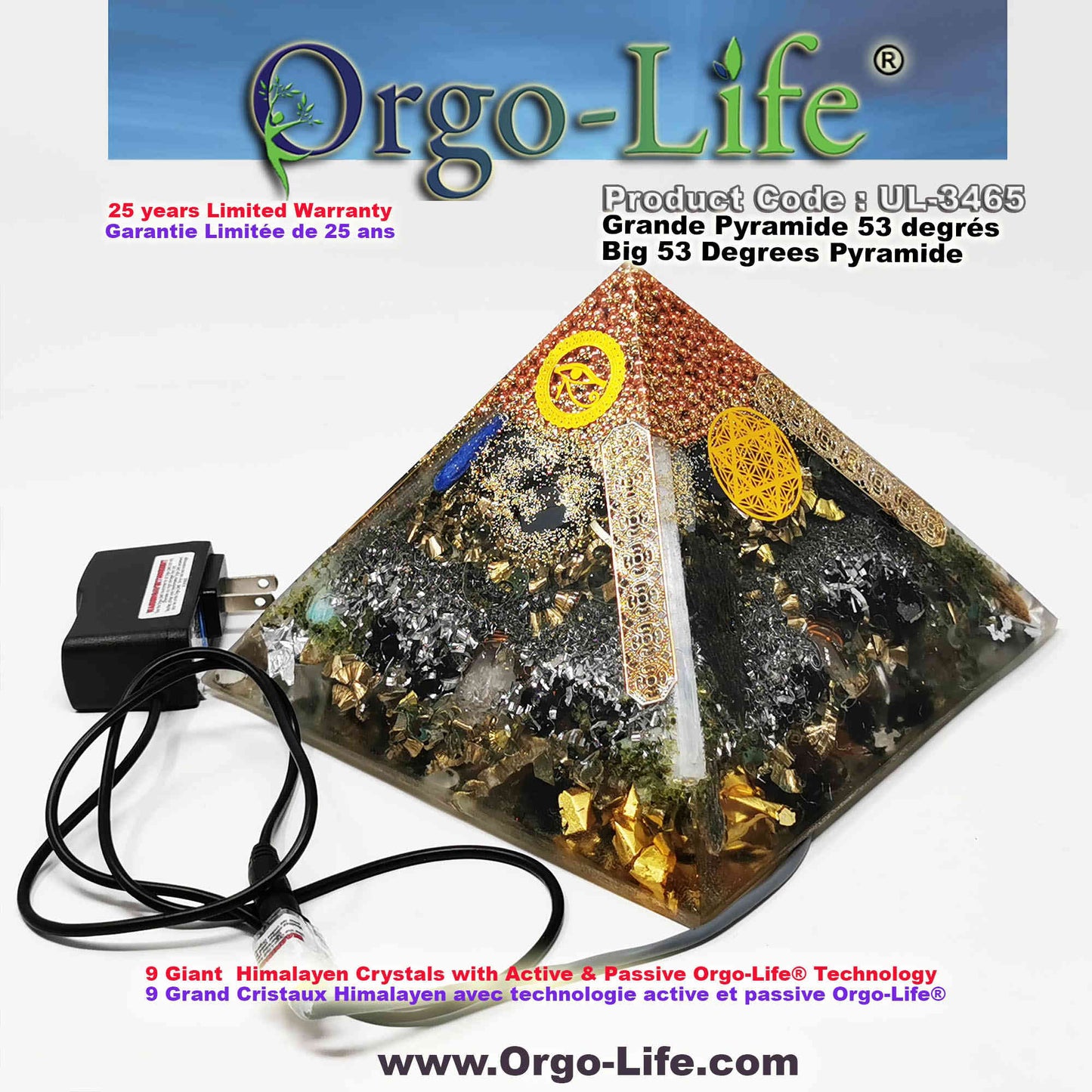 UL-3465 Large Himalayan Crystal Pyramid