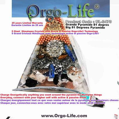 UL-3470 Himalayan Crystal Pyramid Orgo-Life® EMF Quantum Equalizer