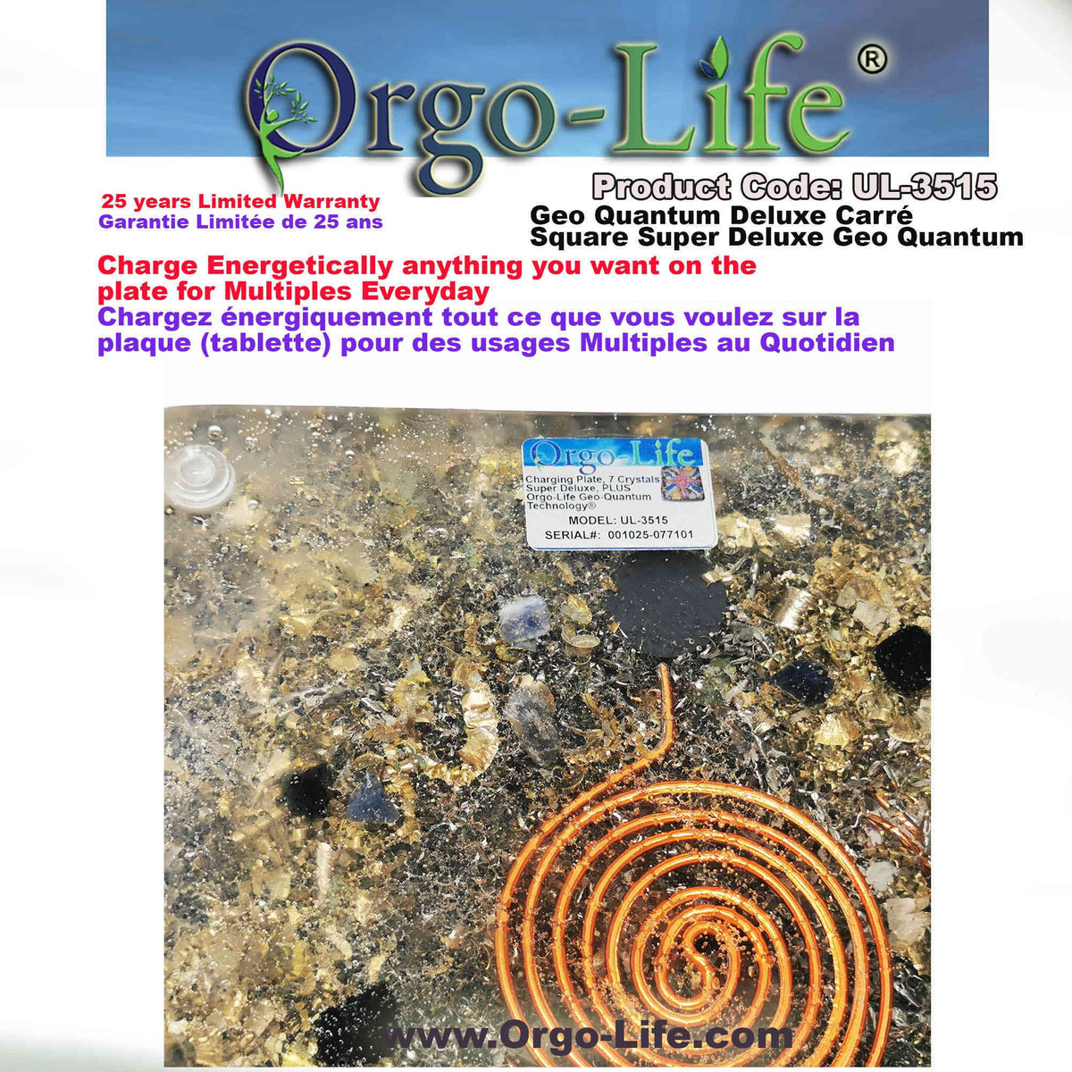 UL-3515 Himalayan Crystal Geo-Quantum Orgo-Life® Table