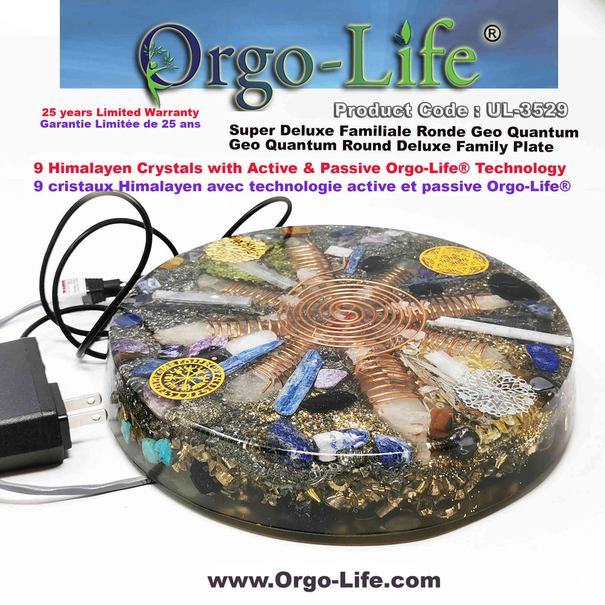 UL-3529 Orgo-Life Himalayan Crystal Family Tablet: 5G & EMF Quantum Equalizer