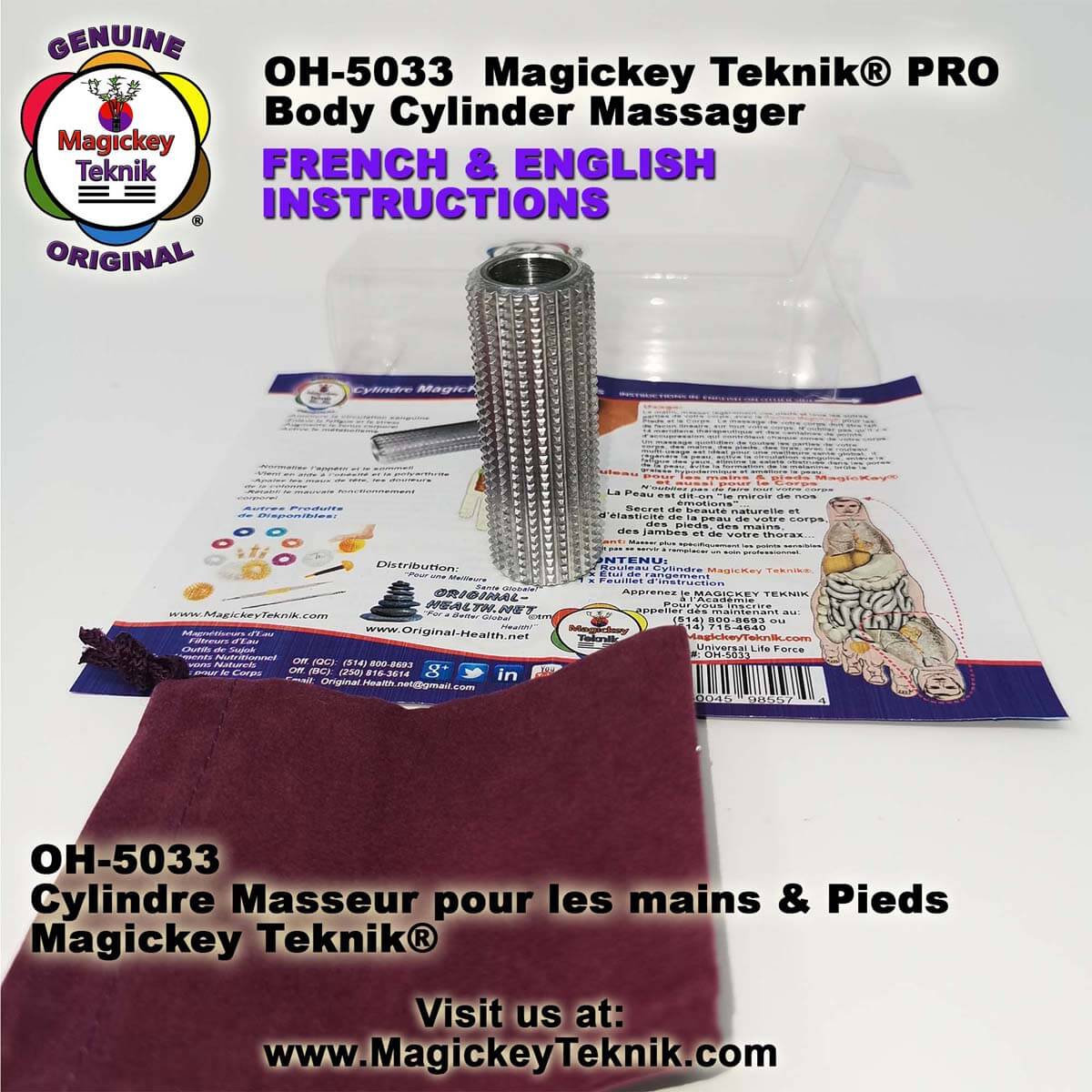 OH-5033 Magickey Teknik® Foot & Hands Cylinder Massager