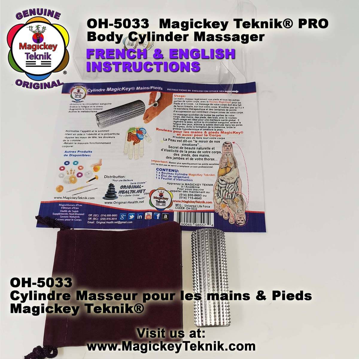 OH-5033 Magickey Teknik® Foot & Hands Cylinder Massager