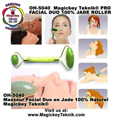 OH-5040  Rouleau en jade pour le visage et le corps