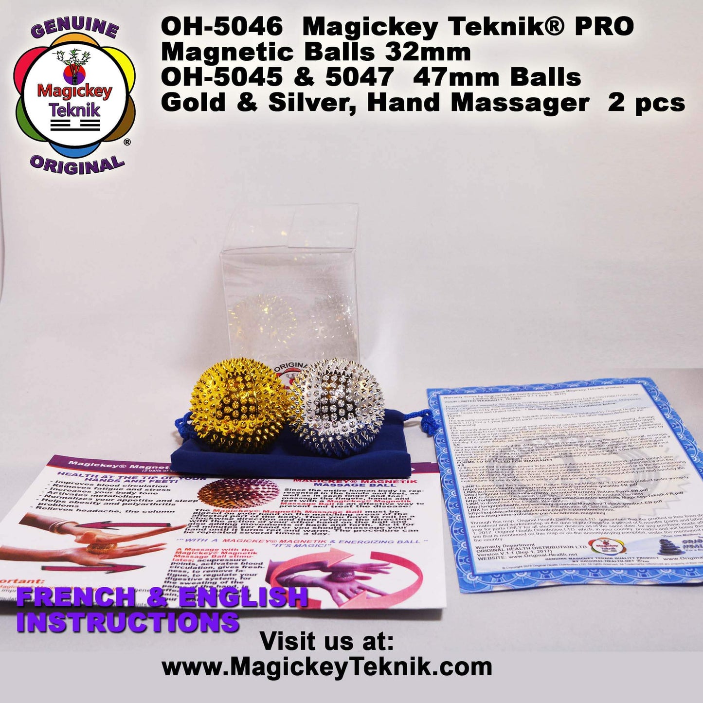 OH-5047 Magickey Teknik® Magnetic Massage Balls 47 mm