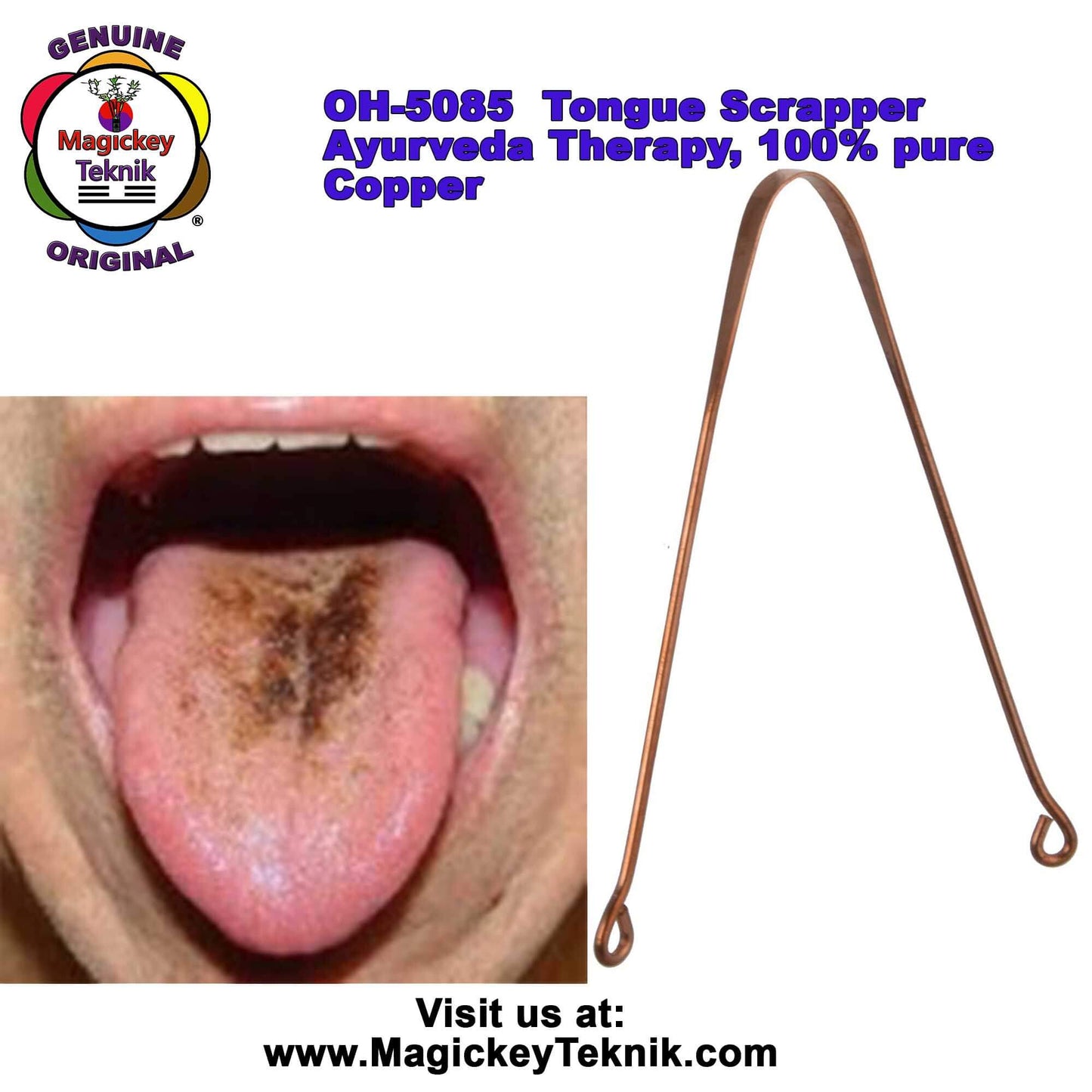 OH-5085 Magickey Teknik® Copper Tongue Scraper