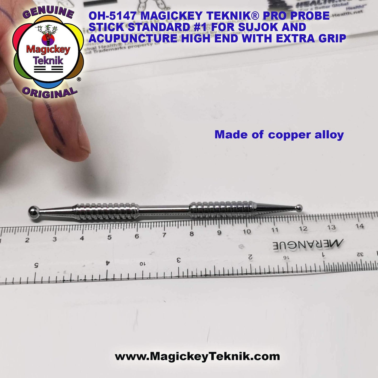 OH-5147 – Magickey Teknik® &amp; Sujok Copper Alloy Therapeutic Probe Stick