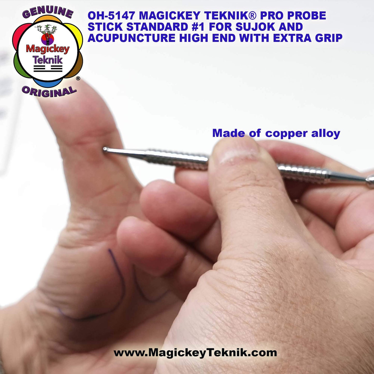 OH-5147 – Magickey Teknik® &amp; Sujok Copper Alloy Therapeutic Probe Stick