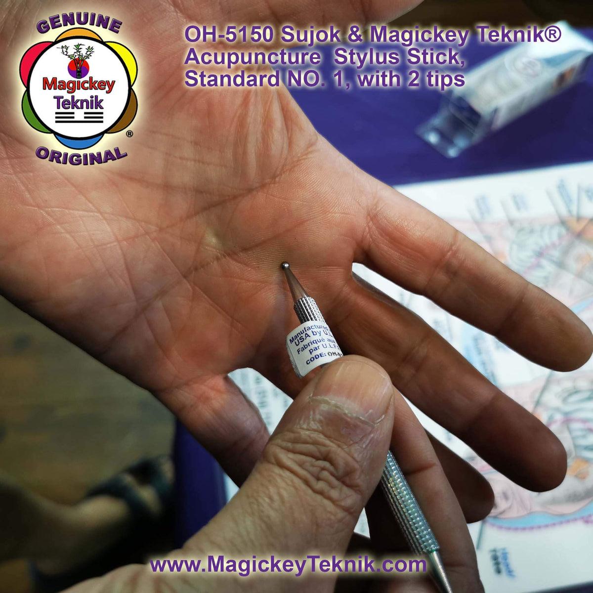 OH-5150 Magickey Teknik® & Sujok Dual-Tip Acupuncture Probe Stick
