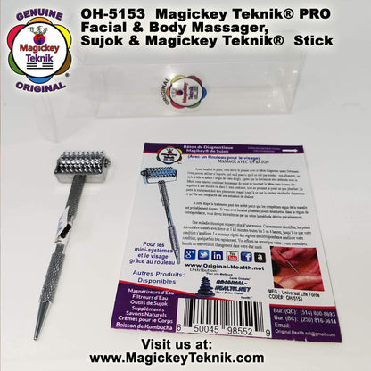 OH-5153 Magickey Teknik® Silver Facial Massage Roller with Therapeutic Probe
