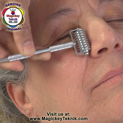 OH-5153 Magickey Teknik® Silver Facial Massage Roller with Therapeutic Probe