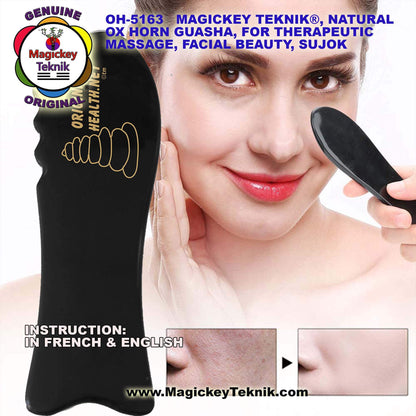 5163  Magickey Yak Horn Facial Guasha / Corne de Yak Guasha Facial Magickey
