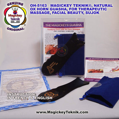 5163  Magickey Yak Horn Facial Guasha / Corne de Yak Guasha Facial Magickey