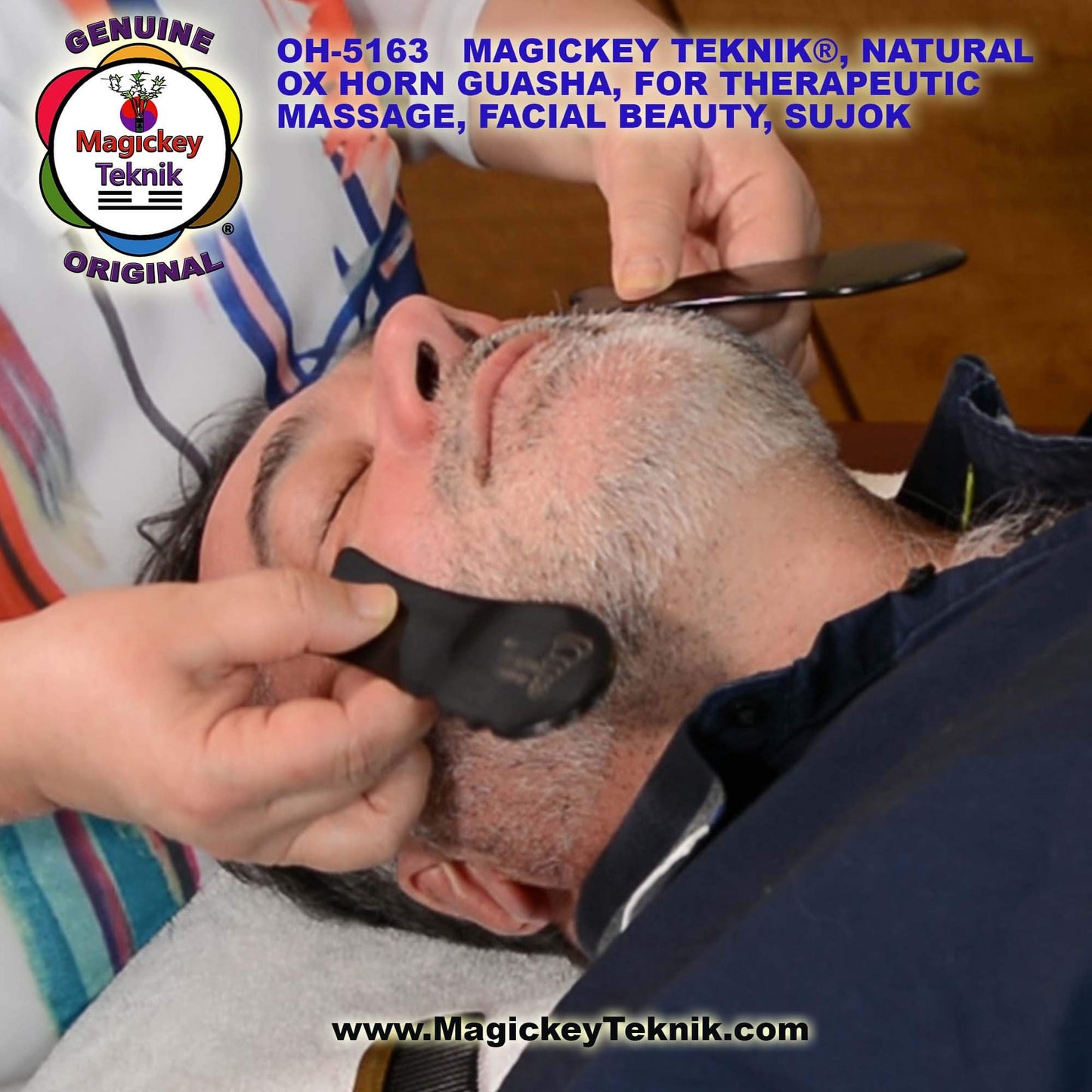 5163  Magickey Yak Horn Facial Guasha / Corne de Yak Guasha Facial Magickey