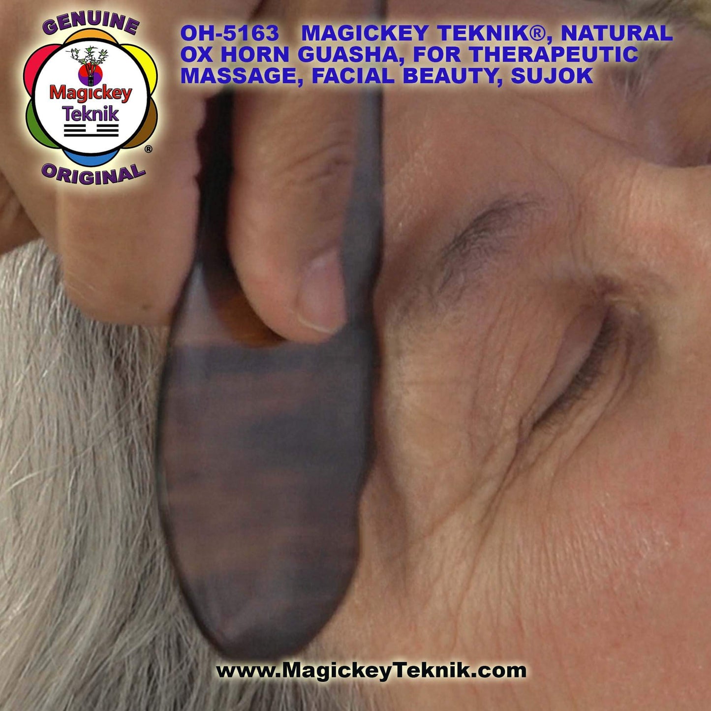 5163  Magickey Yak Horn Facial Guasha / Corne de Yak Guasha Facial Magickey