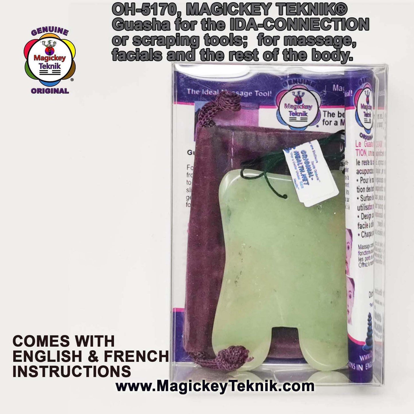OH-5170 – Natural Jade Gua Sha Tool Magickey Teknik®